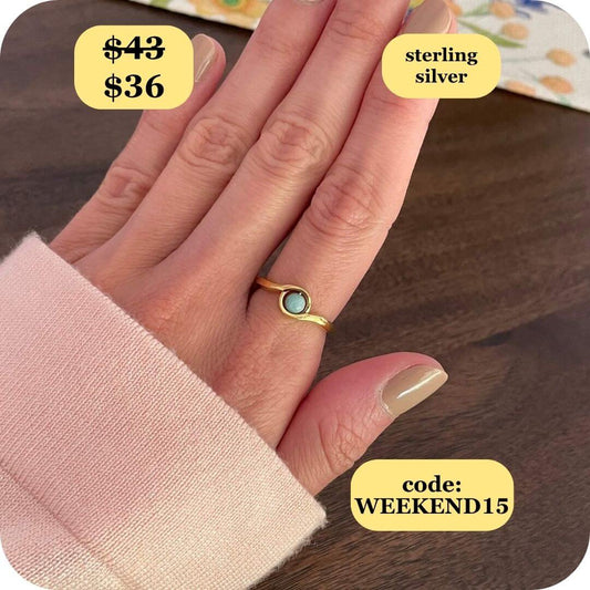 Arise Amazonite Fidget Ring Sterling Silver