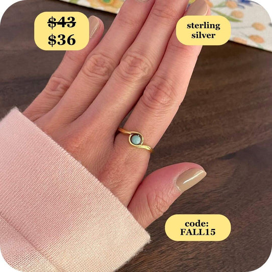Arise Amazonite Fidget Ring Sterling Silver