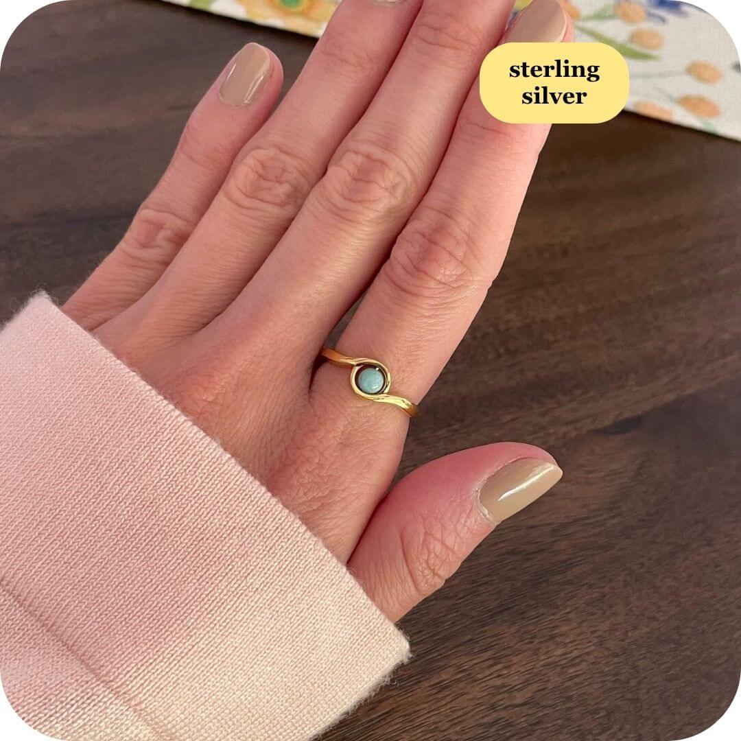 Arise Amazonite Fidget Ring Sterling Silver