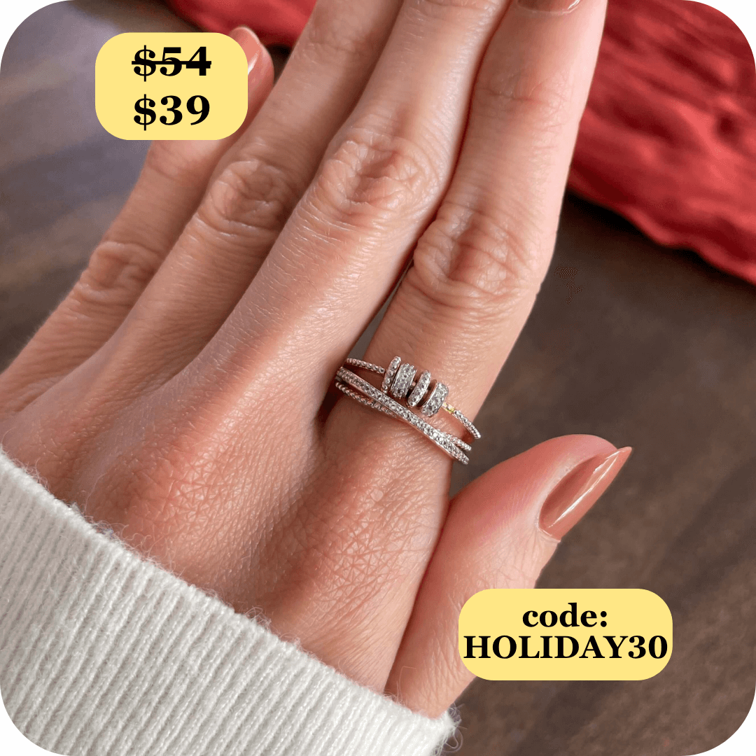 Brilliance White Topaz Fidget Ring