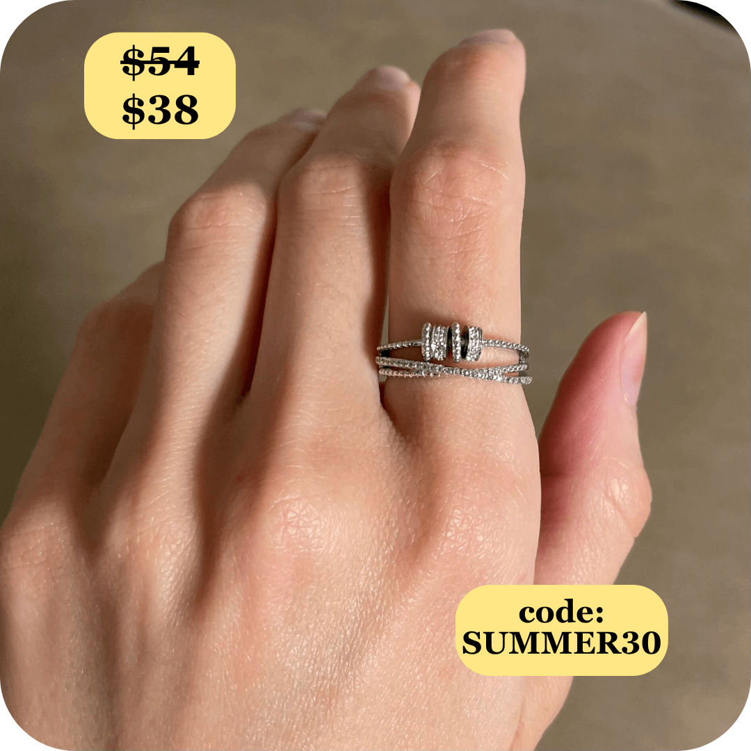 Brilliance White Topaz Fidget Ring