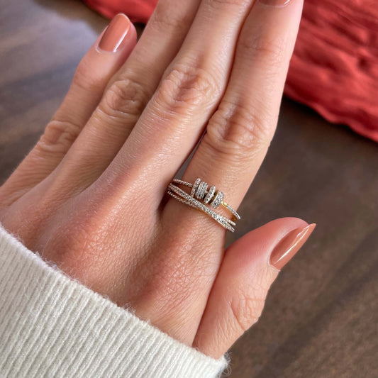 Brilliance White Topaz Fidget Ring