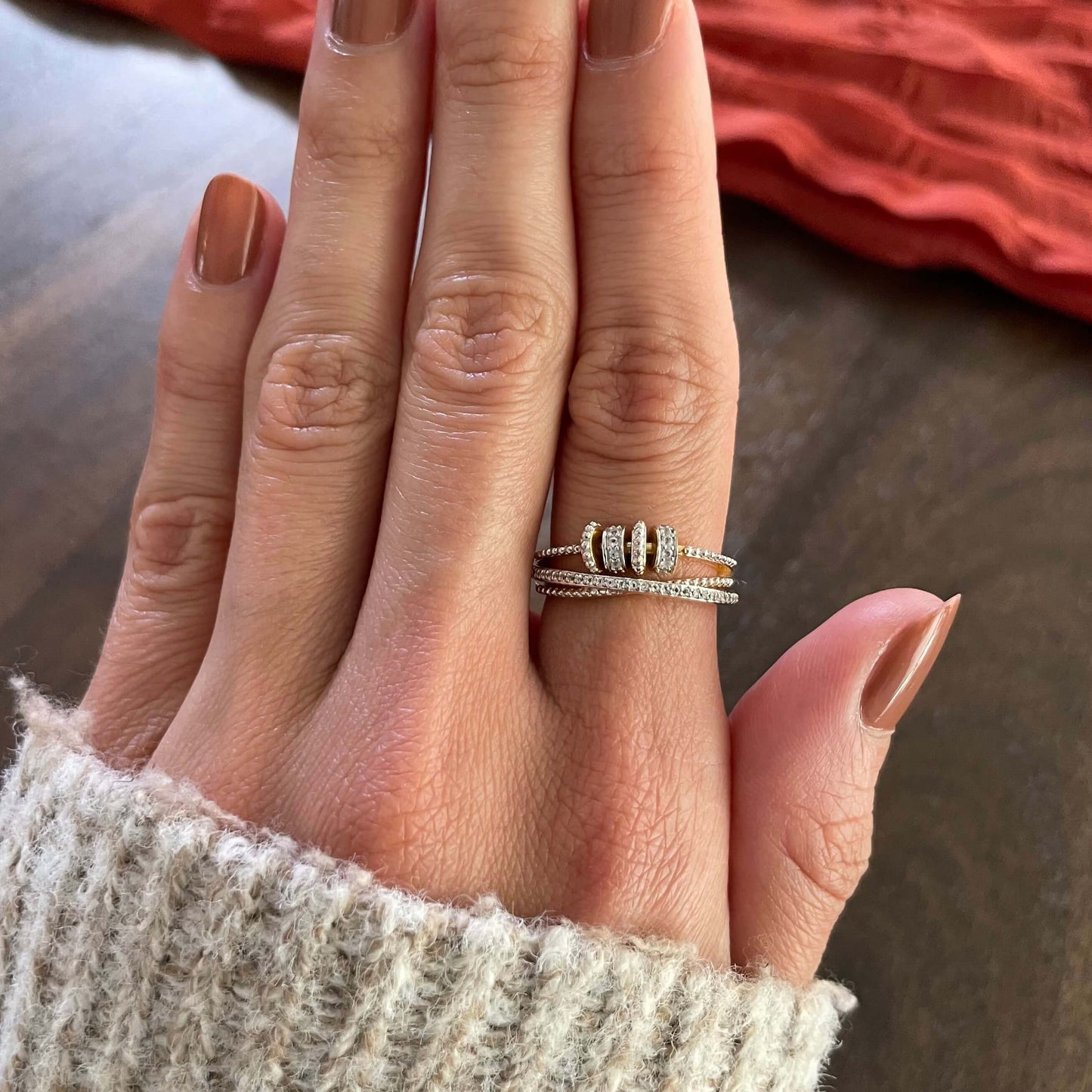 Brilliance White Topaz Fidget Ring