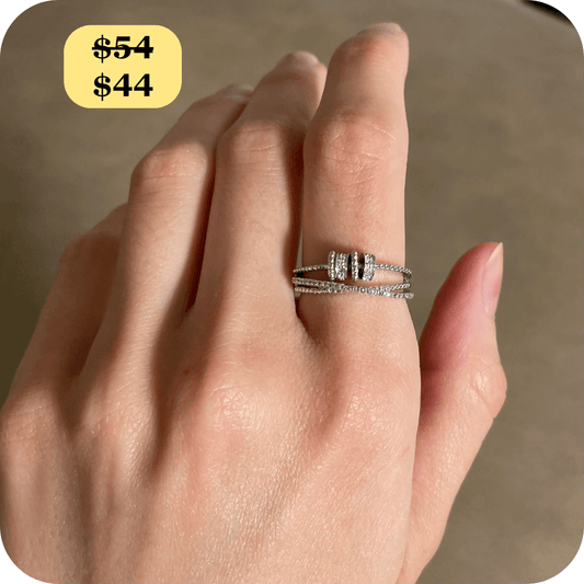 Brilliance White Topaz Fidget Ring