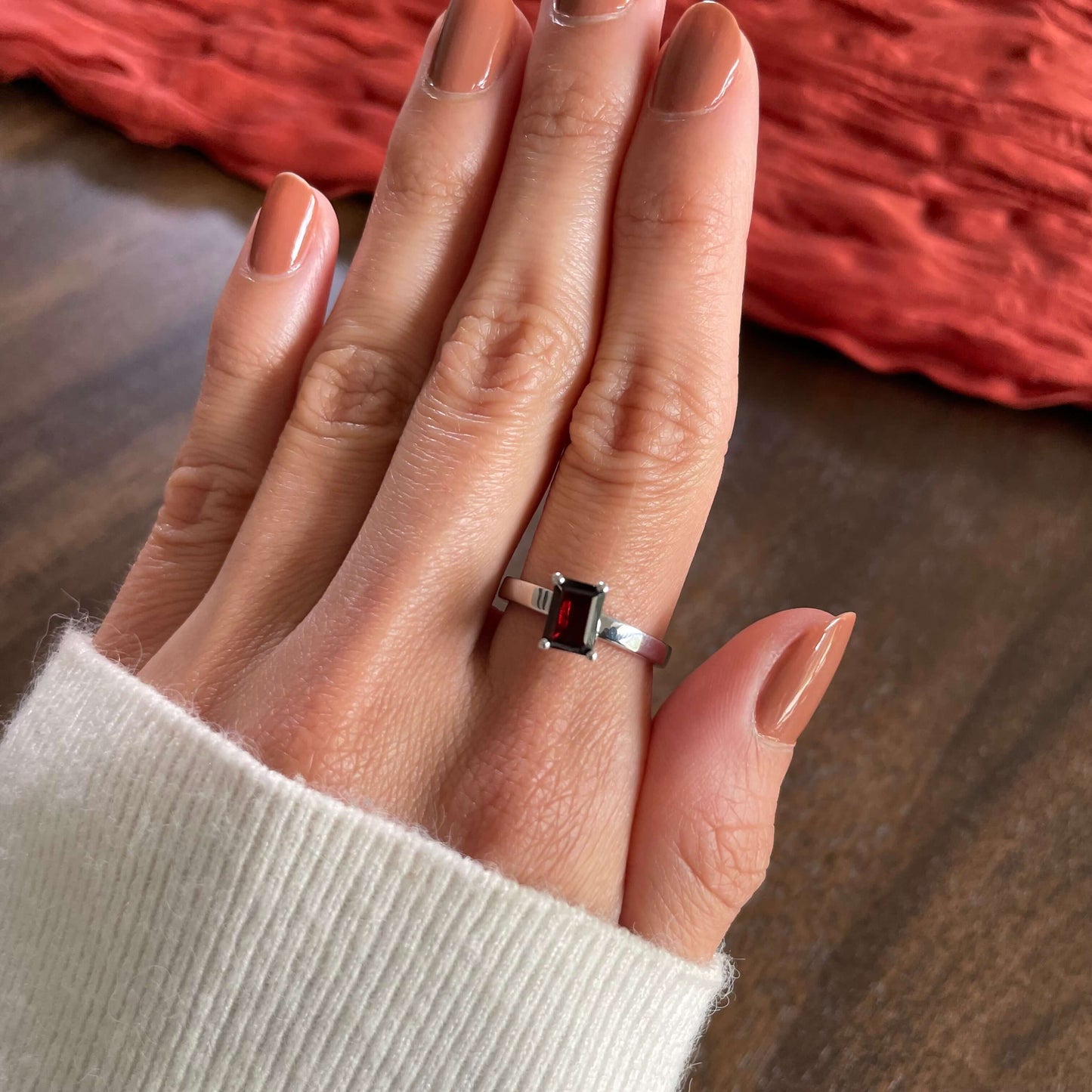 Charmed Garnet Fidget Ring