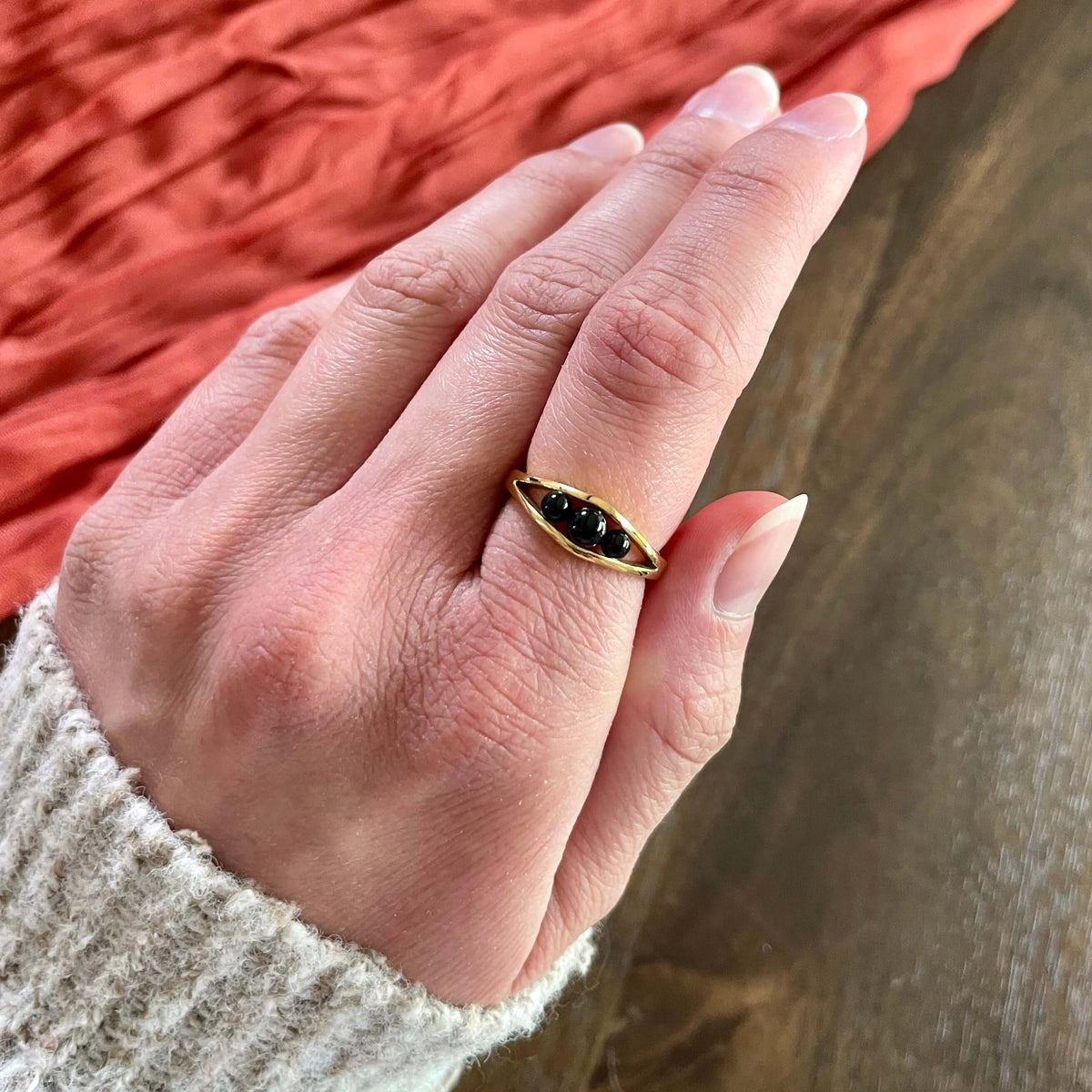 Empower Black Onyx Waterproof Fidget Ring