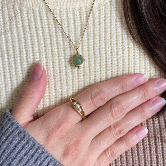 Grace Green Aventurine Fidget Necklace