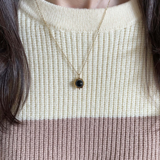 Midnight Black Onyx Fidget Necklace