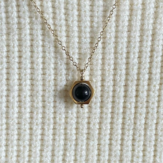 Midnight Black Onyx Fidget Necklace