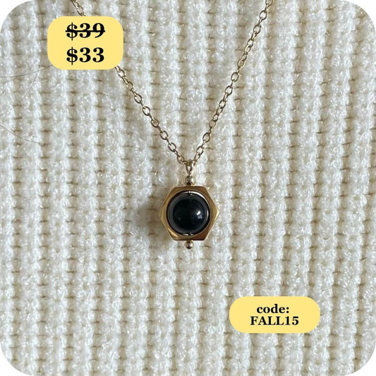 Midnight Black Onyx Fidget Necklace