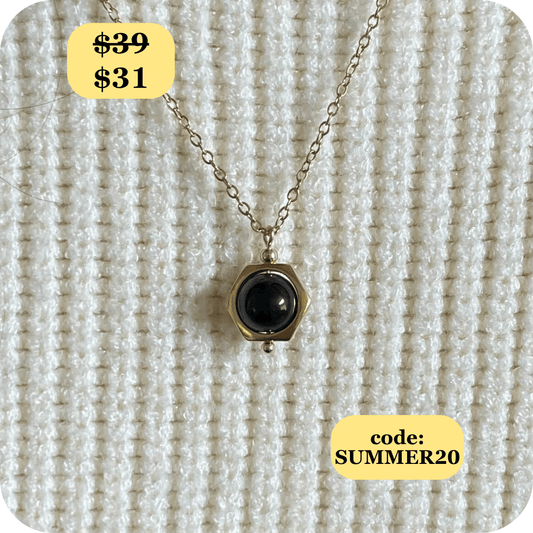 Midnight Black Onyx Fidget Necklace