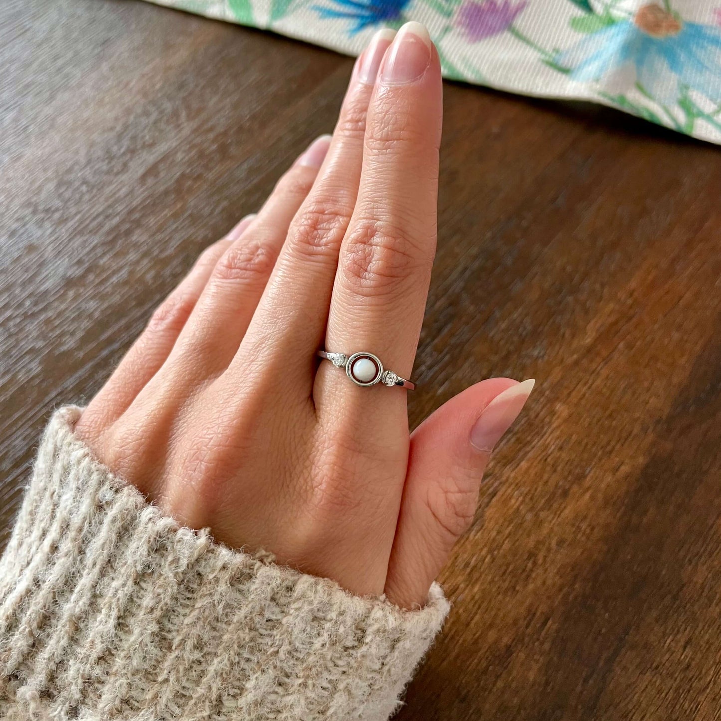 Mindful Pearl Fidget Ring