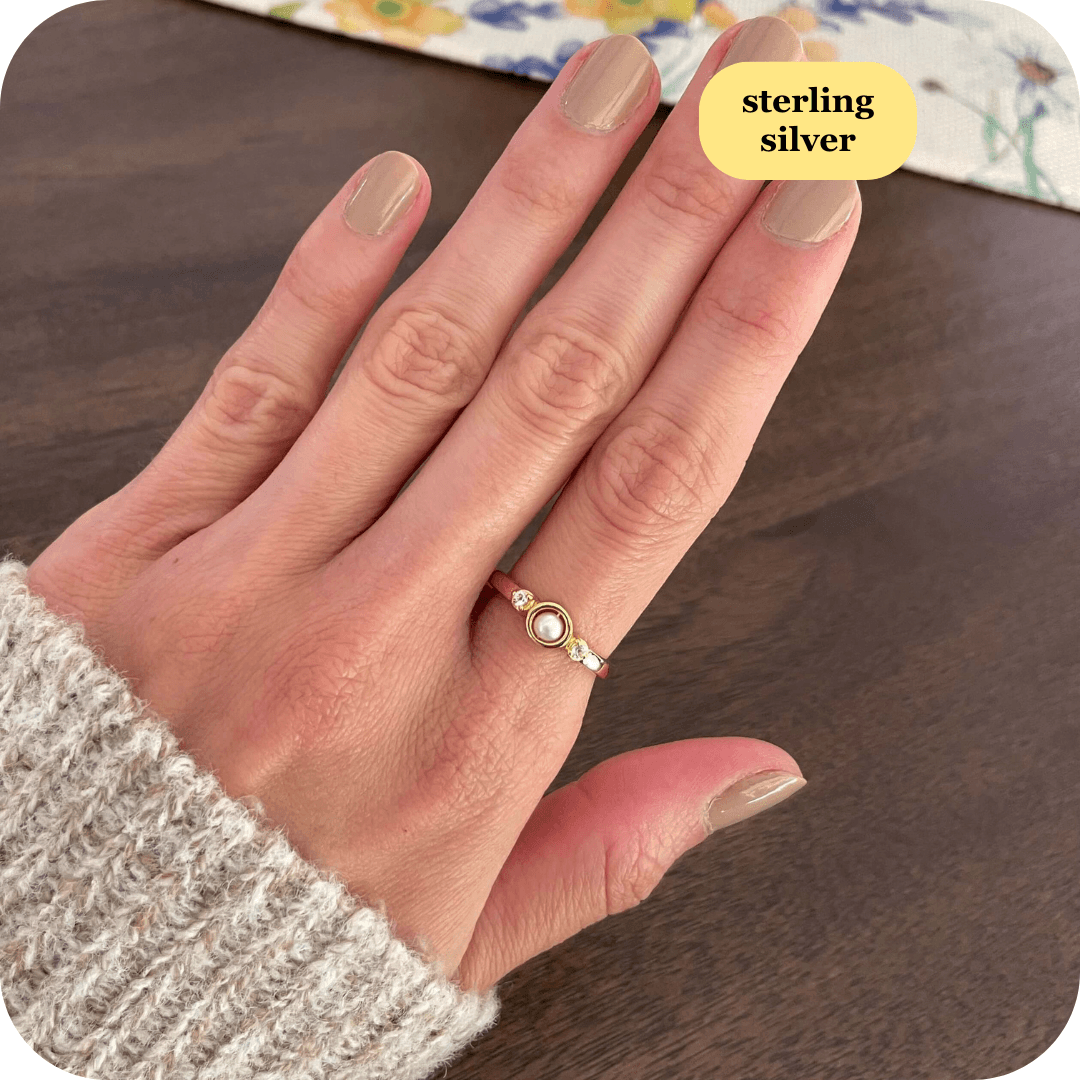 Mindful Pearl Fidget Ring - Sterling Silver