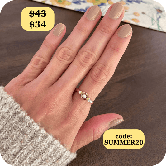 Mindful Pearl Fidget Ring - Sterling Silver