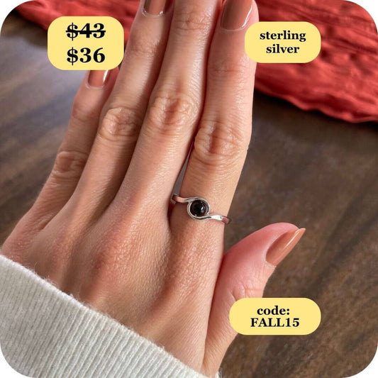 Muse Black Onyx Fidget Ring Sterling Silver