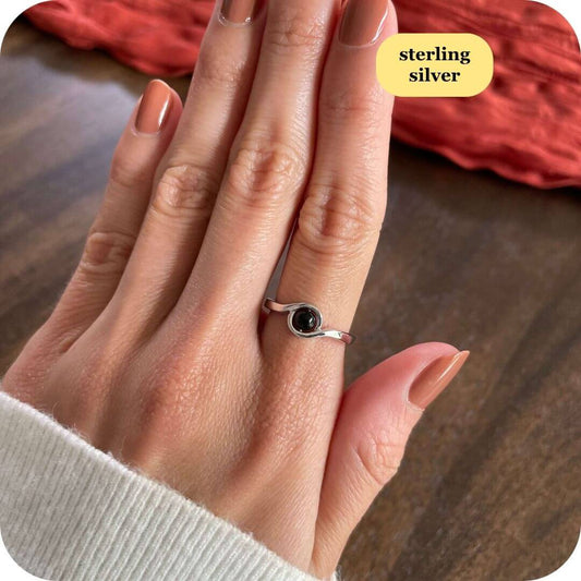 Muse Black Onyx Fidget Ring Sterling Silver